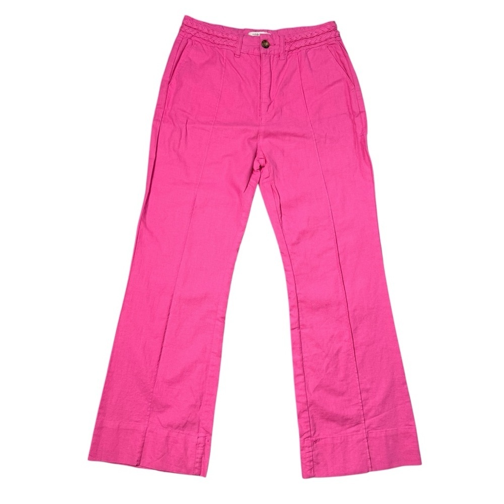 NWT New Habitual Linen Cotton Cropped Kick Flare Pink Pants Size 28'' - Picture 1 of 10